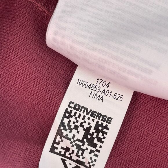 Converse Women's Polka Dot Speckled Large Logo Hoodie Sweatshirt Size XS Maroon - Picture 9 of 9